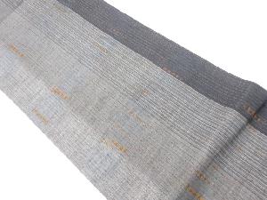 リサイクル　手織り紬絞り縞模様織出し全通洒落袋帯